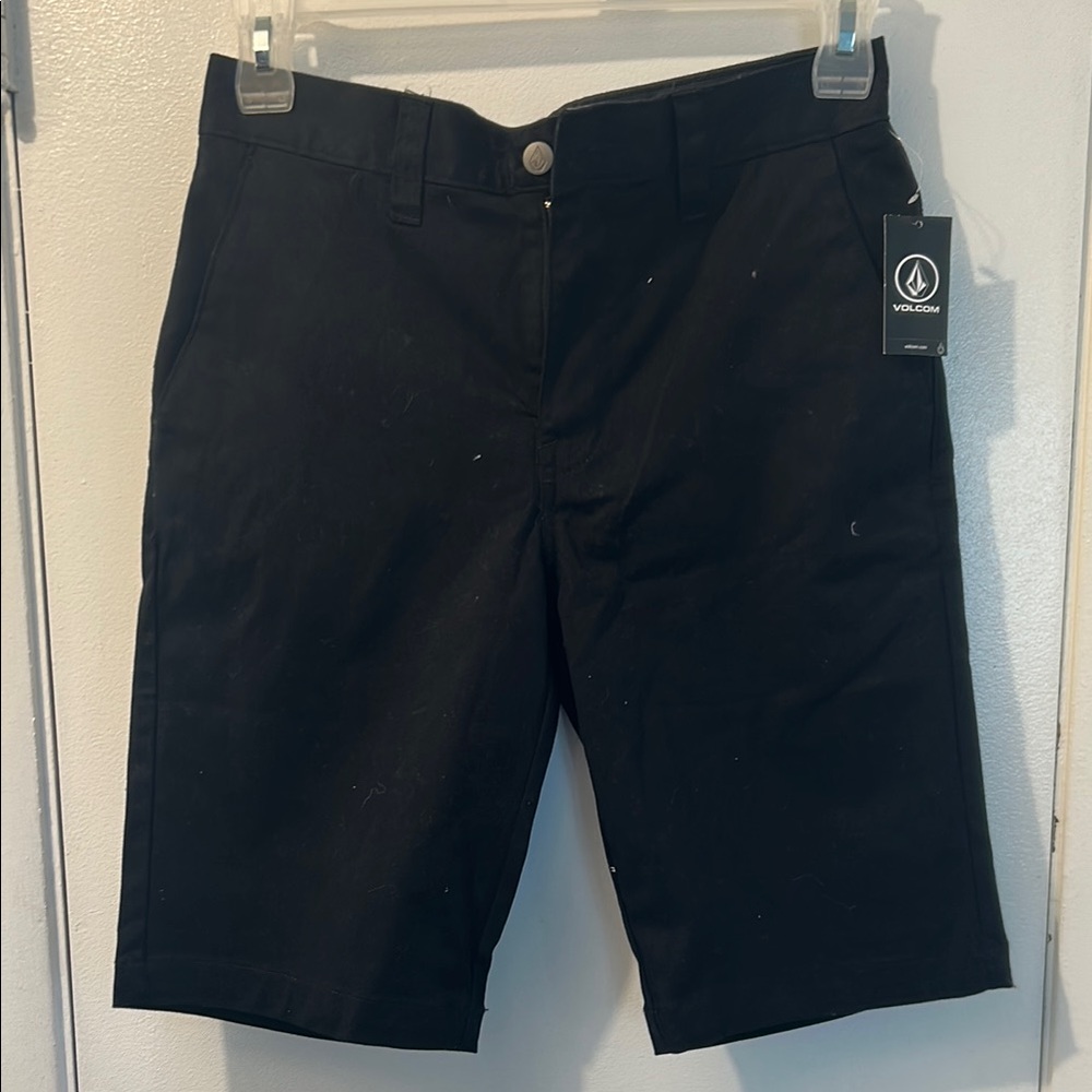 Volcom Black Flat Front Shorts Classic Style